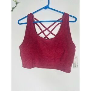 Jockey Supersoft Strappy Bra Mesa Ridge Heather Pink Mauve Sports Jog Bra NWT!